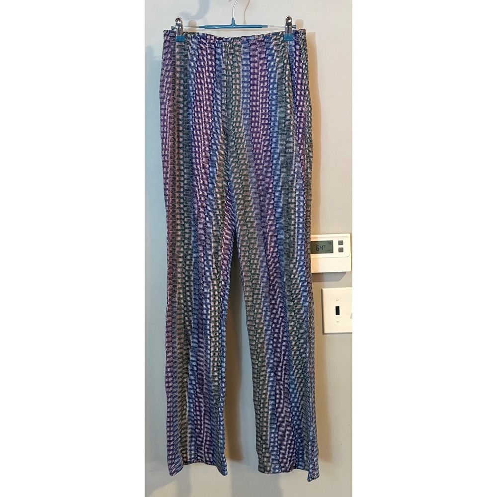 MAX&Co Pants Womens‎ S Multicolor Knit Jersey Vertical Stripe Stretch High Waist